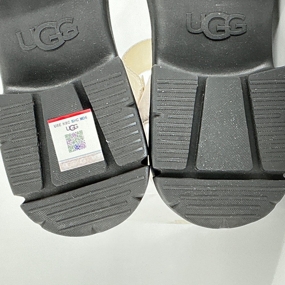UGG Womens Size 9 Slide White Leather Chunky Lug Platform Sandal NEW Ashton $187 - Picture 13 of 15